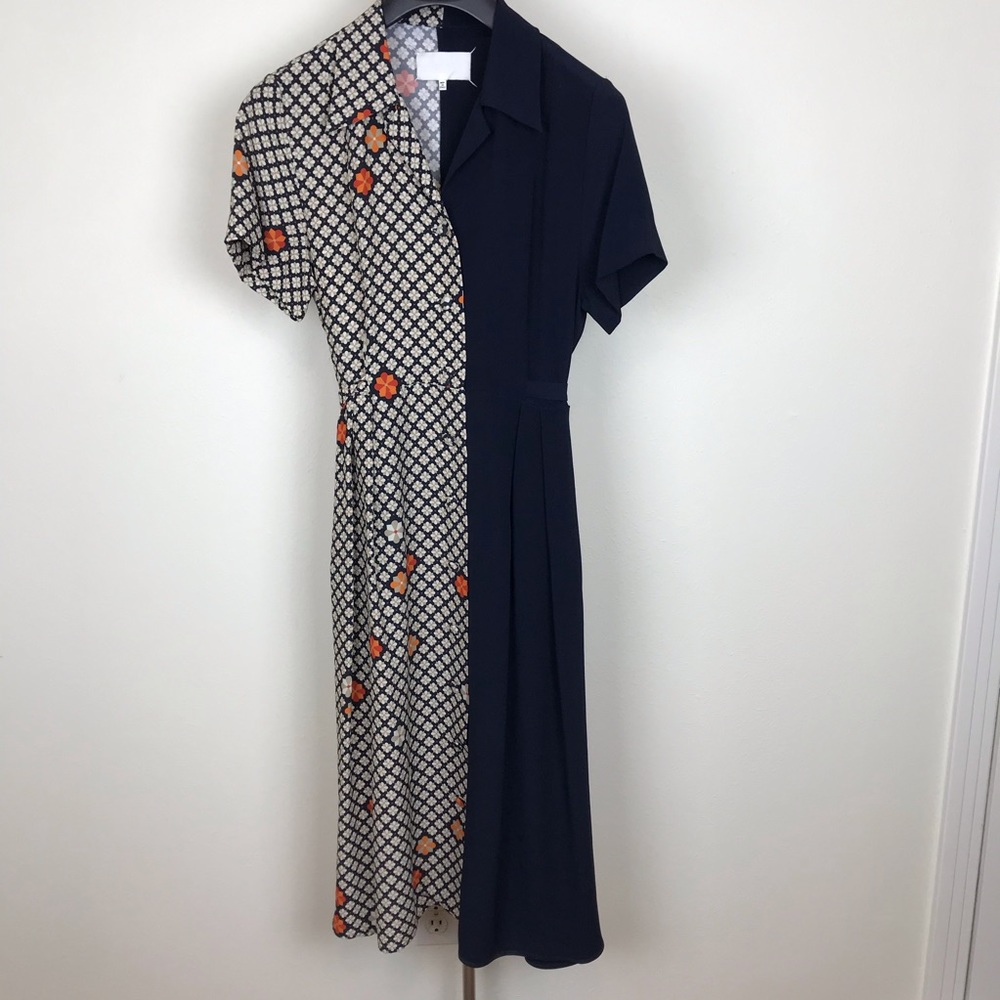 Maison Martin Margiela Solid and Navy Print Dress